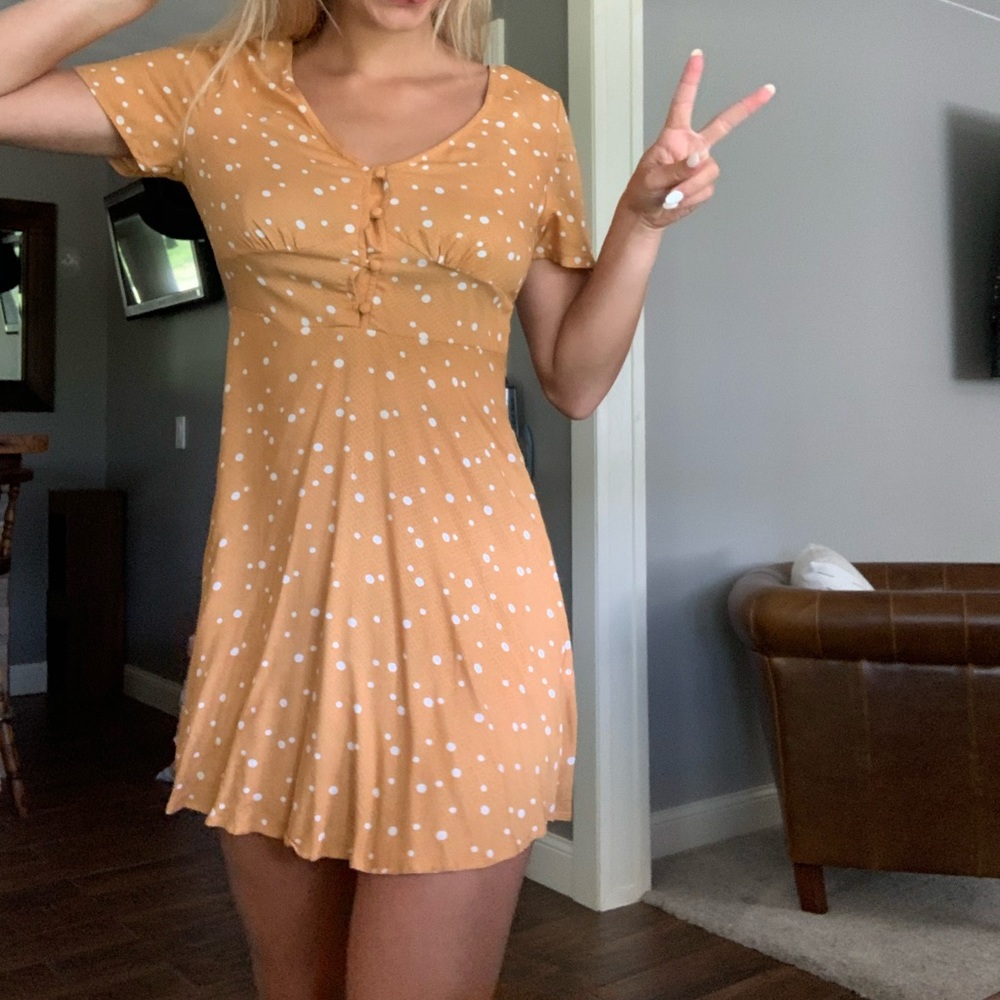 yellow polkadot dress
